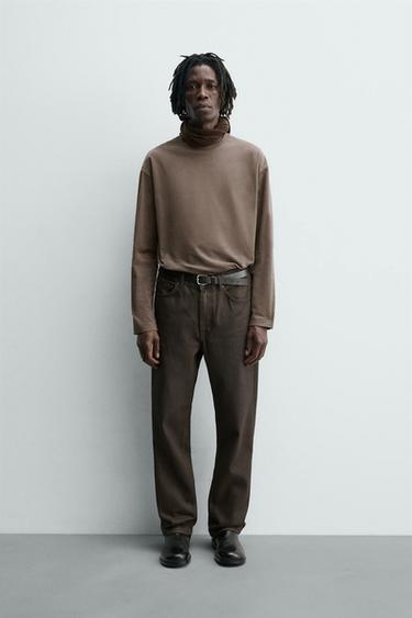 CAMISETA LAVADA MANGA LARGA - Beige de Zara - Imagen 0