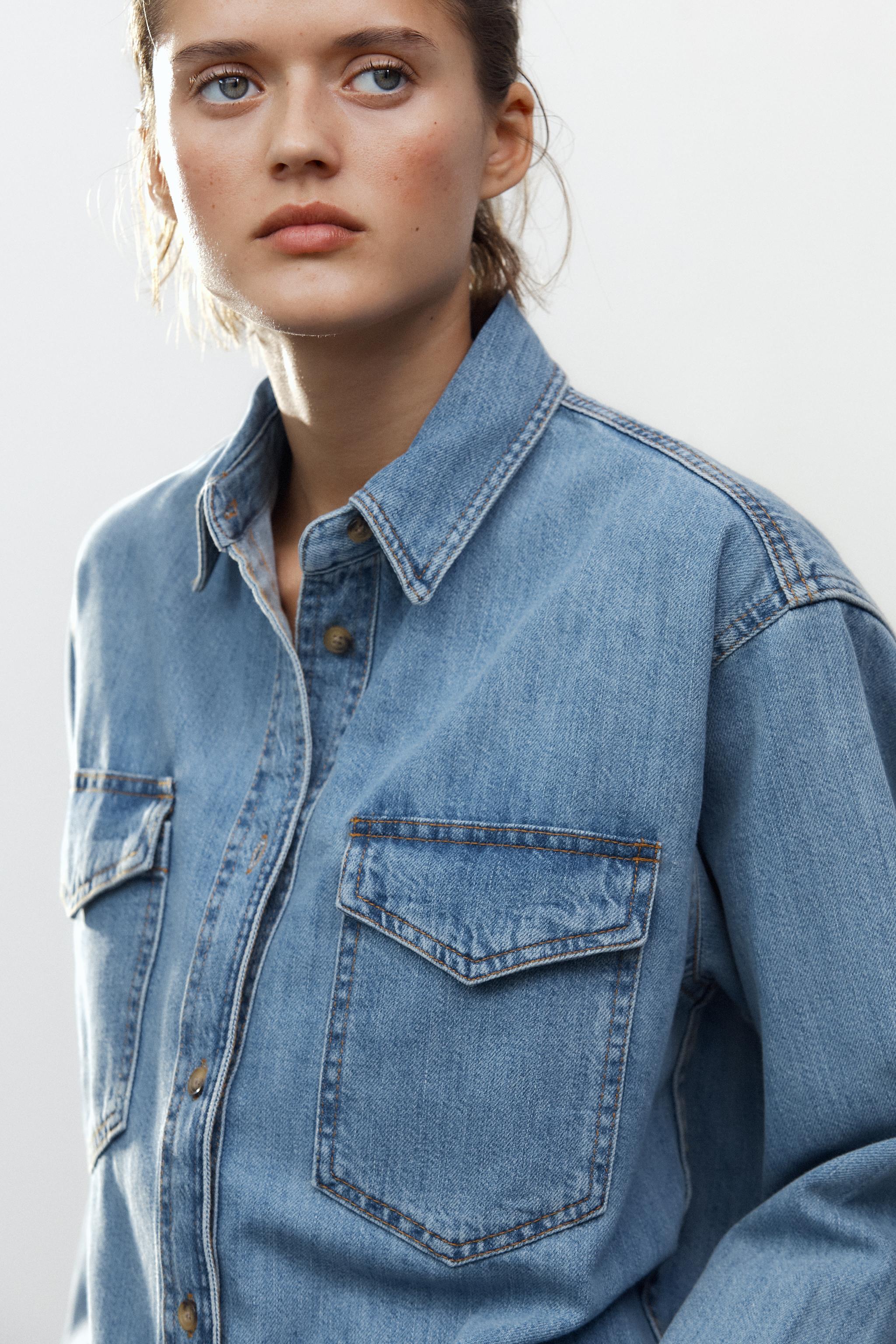 DENIM SHIRT ZW COLLECTION - Blue | ZARA United States