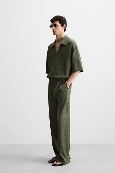 TEXTURED STRUCTURE TROUSERS - Green by Zara - Image 3