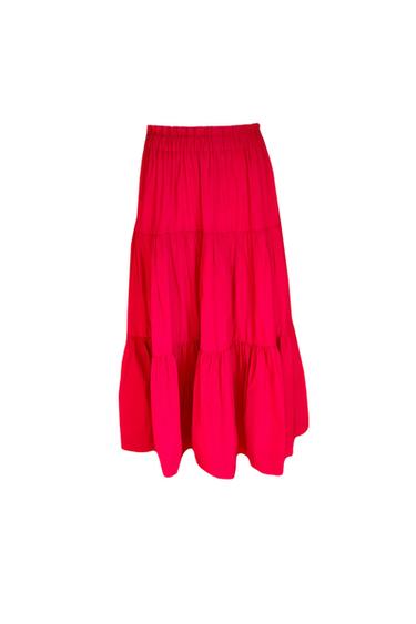 FALDA DE VOLANTES DE LARGO MIDI.