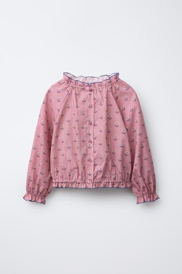 BLUSA ESTAMPADO FLORES - Rosa de Zara - Imagen 0