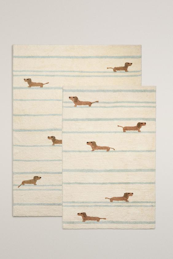 TAPIS ENFANT COTON CHIENS - Blanc cassé de Zara - Image 0