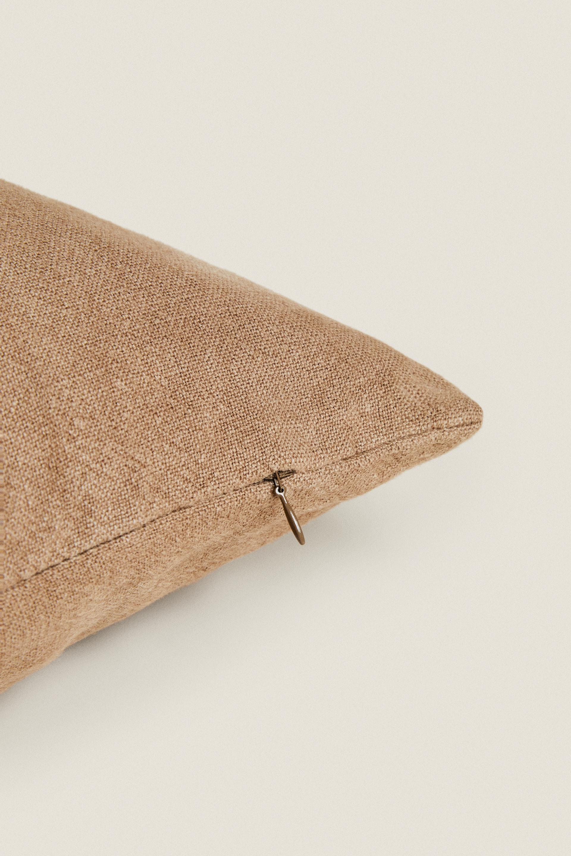 WASHED LINEN CUSHION COVER - Brown / Taupe