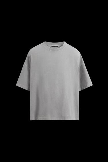 T-SHIRT IM BOXY-FIT MIT WASCHUNG LIGHT WEIGHT - Hellgrau von Zara - Bild 0