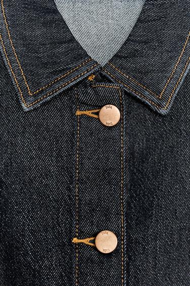Zara Z1975 SHORT DENIM VEST - Blue