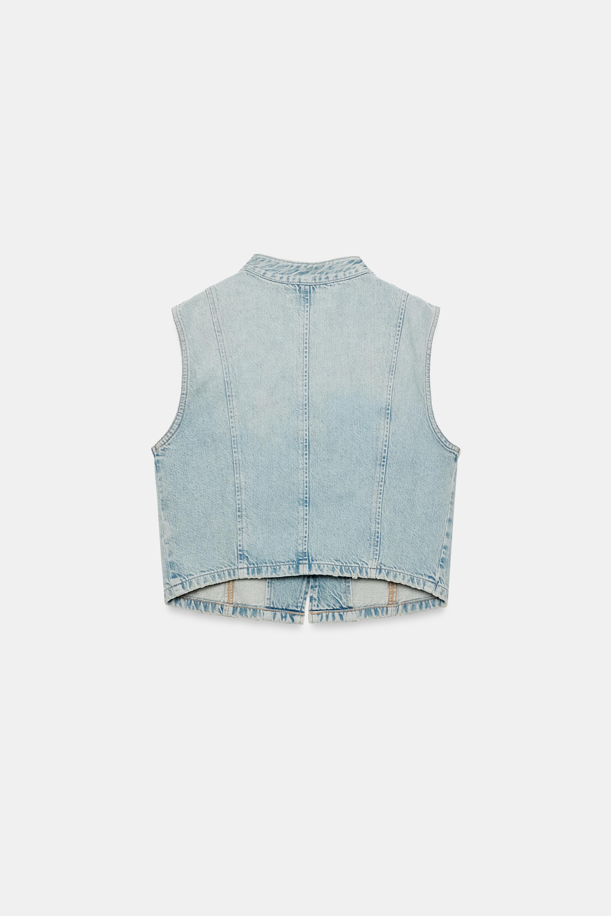 TRF DENIM BUTTON VEST