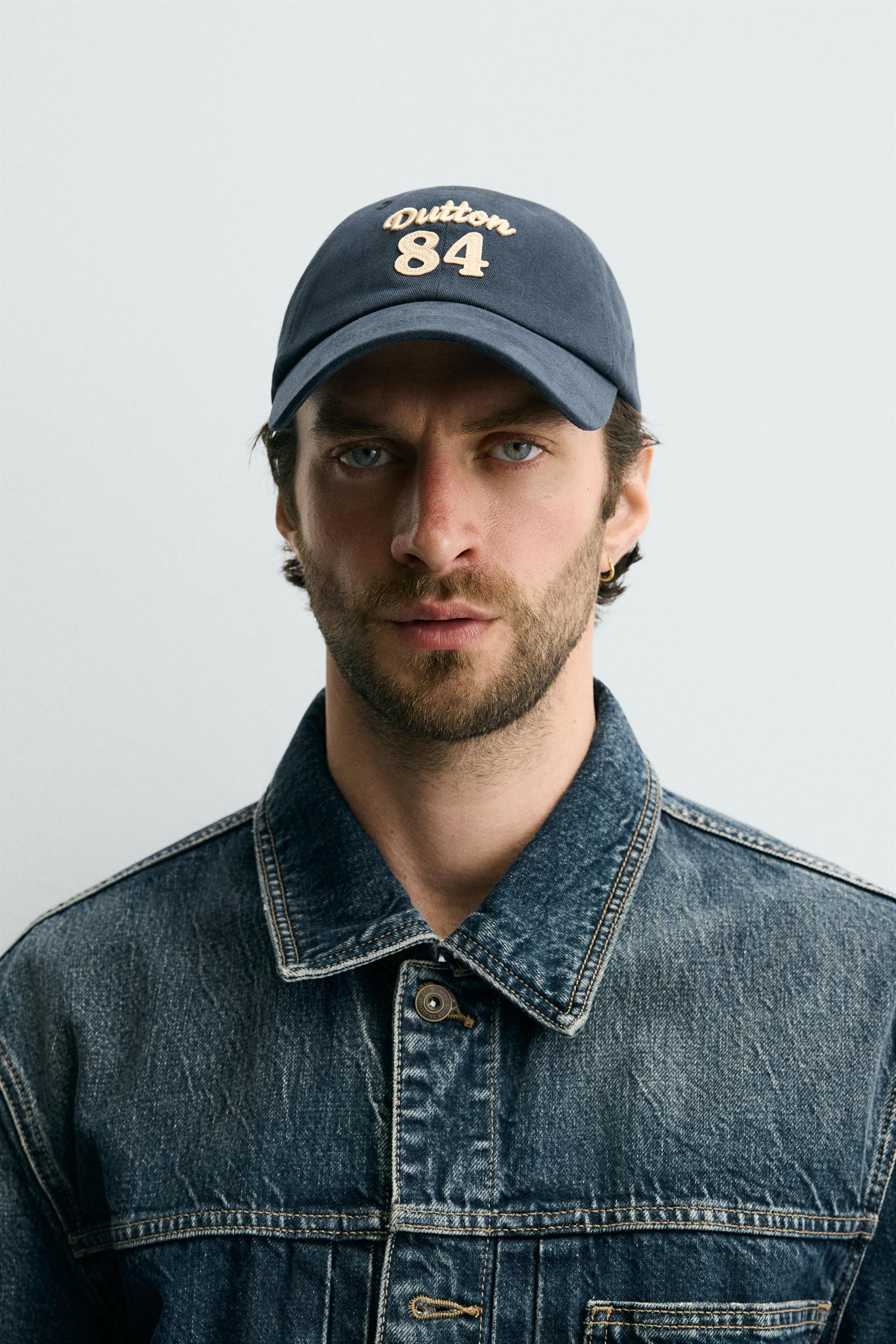 テキスト刺繍キャップ - ブルー | ZARA Japan / 日本