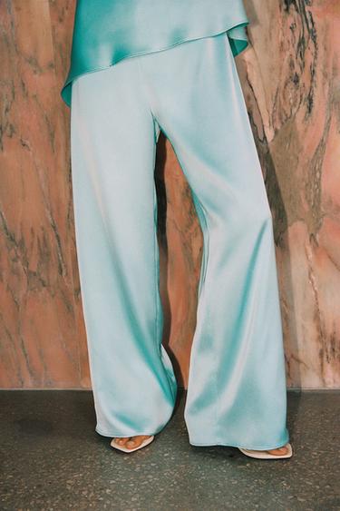 COMBINAISON SATINÉE HALTER - Turquoise de Zara - Image 1