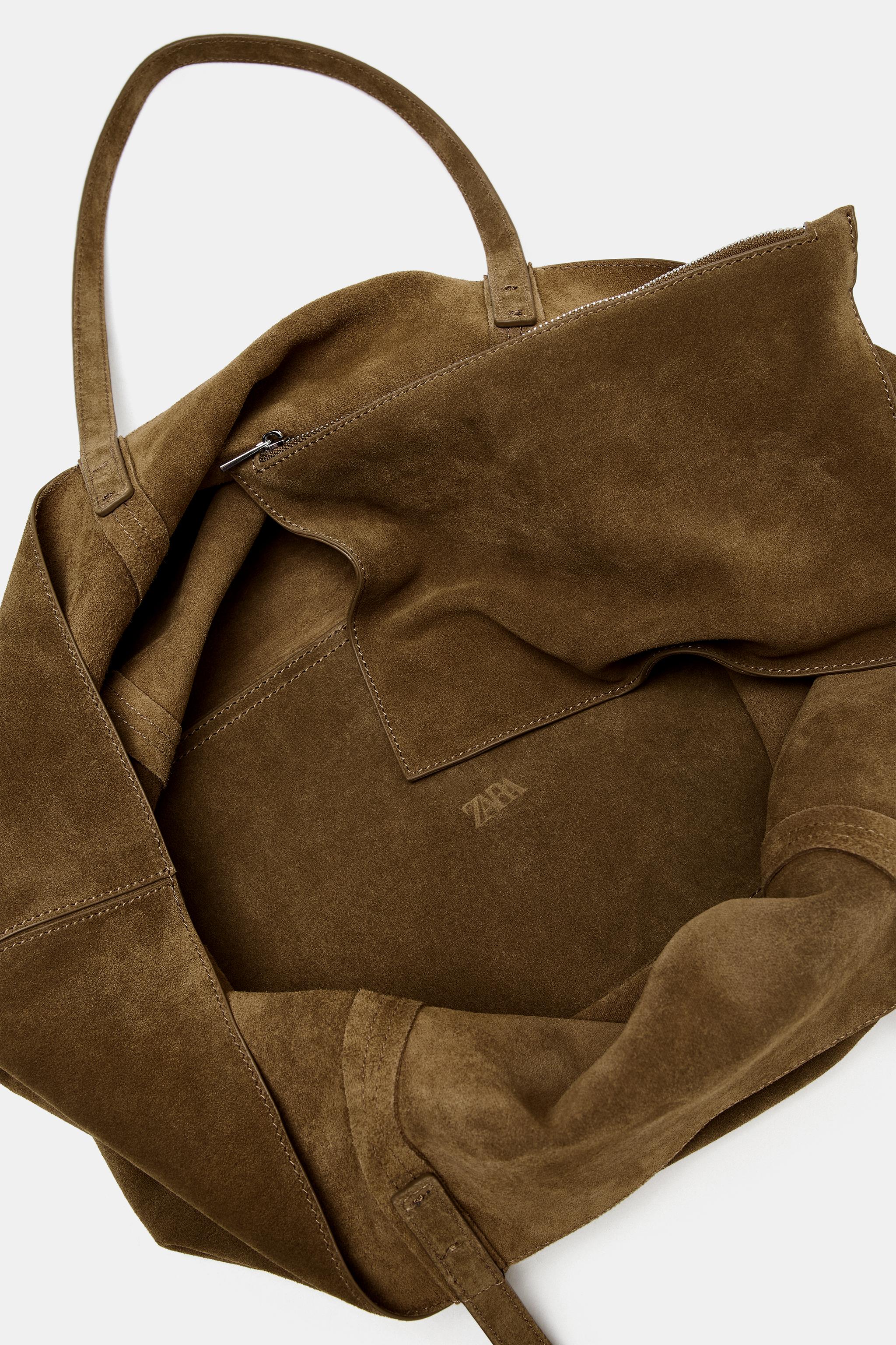 Zara SUEDE MAXI SHOPPER BAG — фото 7