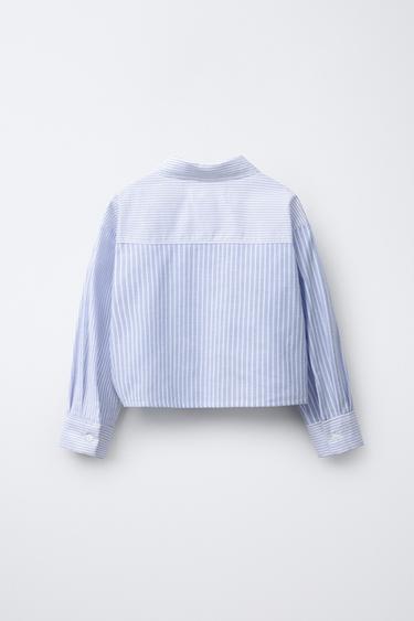 CHEMISE À RAYURES ET POCHES - Bleu de Zara - Image 1