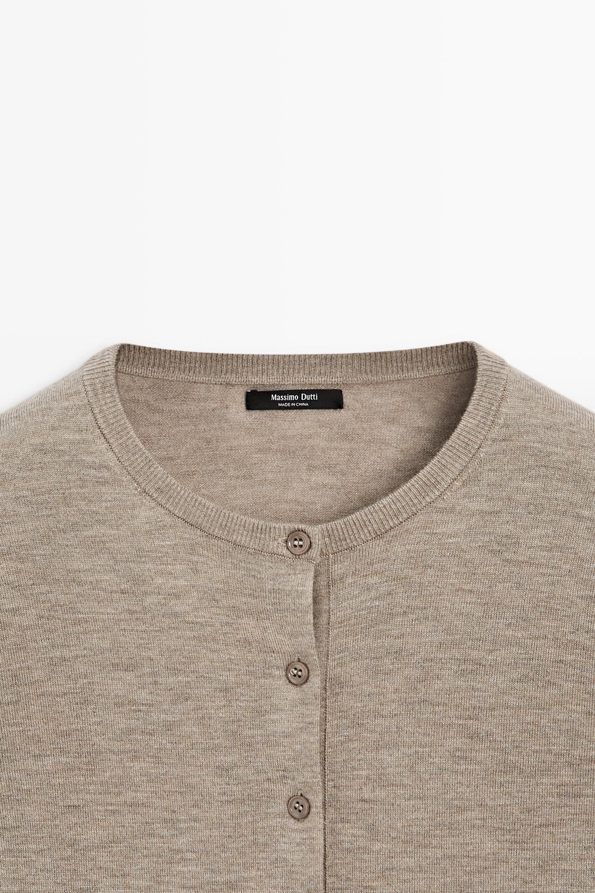 Cardigan en maille fine col rond