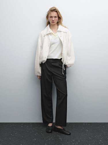 Veste bomber fluide effet volume - Écru de Zara - Image 0