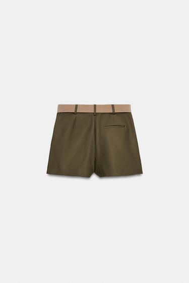 SKORT WITH BELT - Khaki by Zara - Image 7