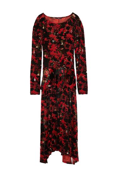LONG DEVORÉ VELVET DRESS