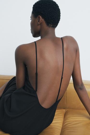 VESTIDO FORRO LARGO TIRANTES MULTIPOSICIÓN - Negro de Zara