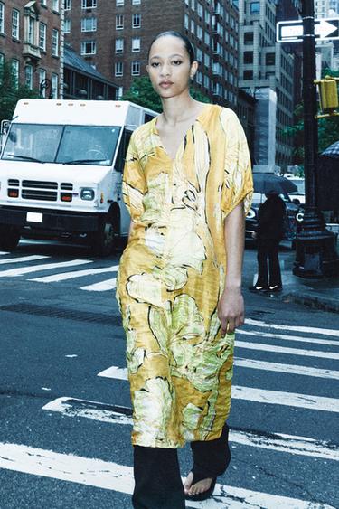 ZW COLLECTION PRINTED DRESS - Yellow by Zara - Image 7