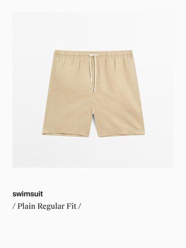 Zara Plain regular fit swimming trunks - Sand