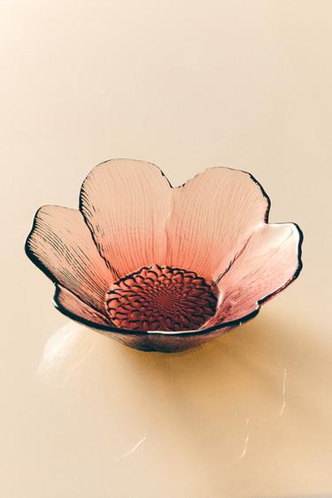BOL VERRE RECYCLABLE RELIEF FLEUR - Rose de Zara - Image 5