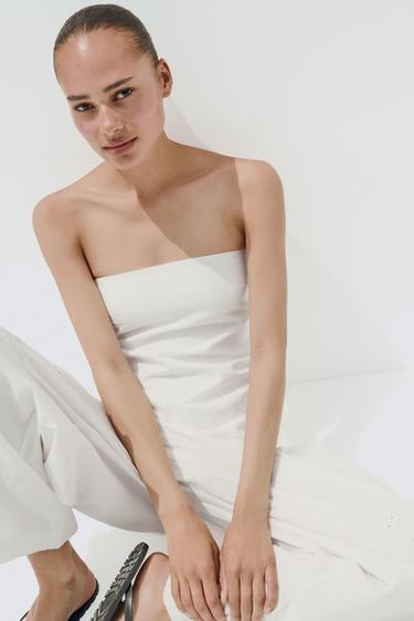 TOP BUSTIER BRODÉ - Blanc cassé de Zara - Image 6