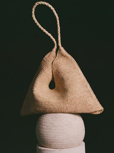 Zara Raffia tote bag - Light beige - Image 0
