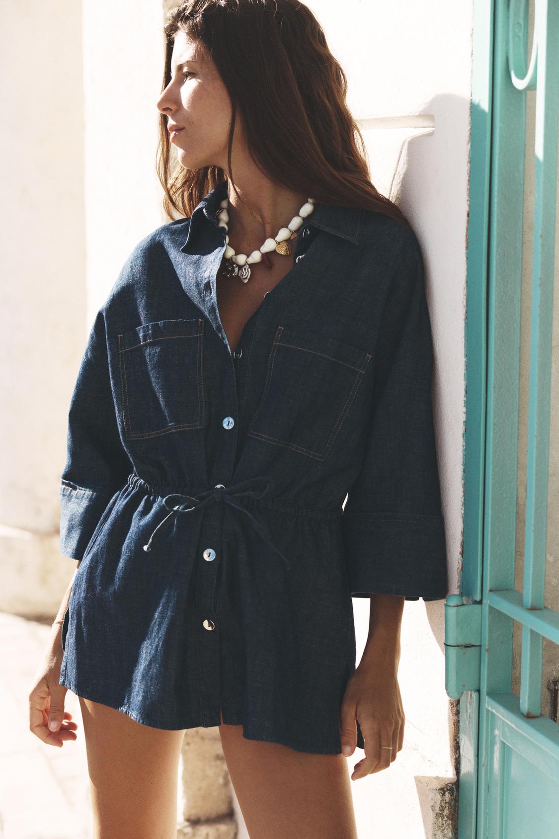 LINEN DRAWSTRING SHIRT