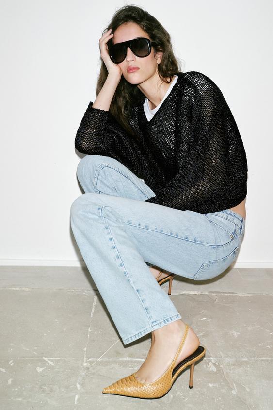 EMBOSSED SLINGBACK HEELS from Zara - $109