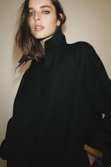 ZW COLLECTION LONG BUTTON-UP TRENCH COAT - Bleu de Zara - Image 6