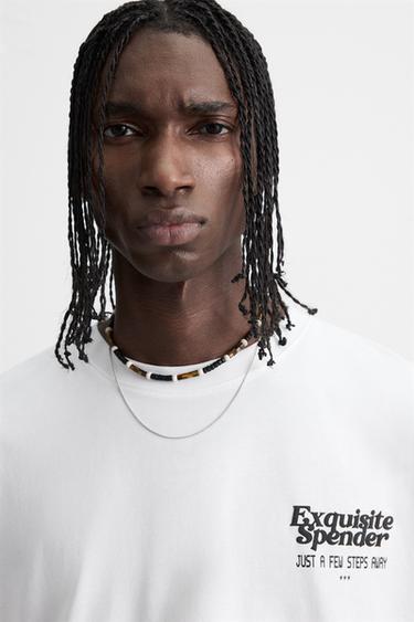 T-SHIRT IMPRIMÉS EN RELIEF - Blanc de Zara - Image 4
