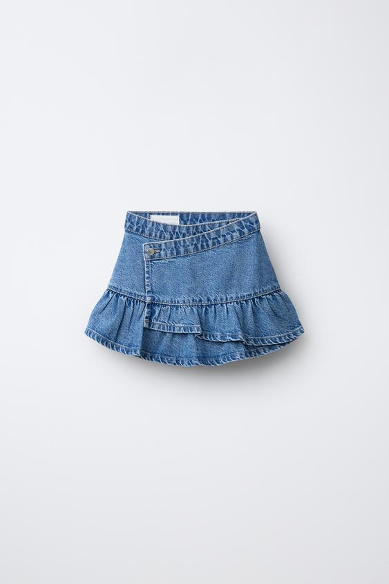 FALDA PAREO DENIM - Azul de Zara - Imagen 0