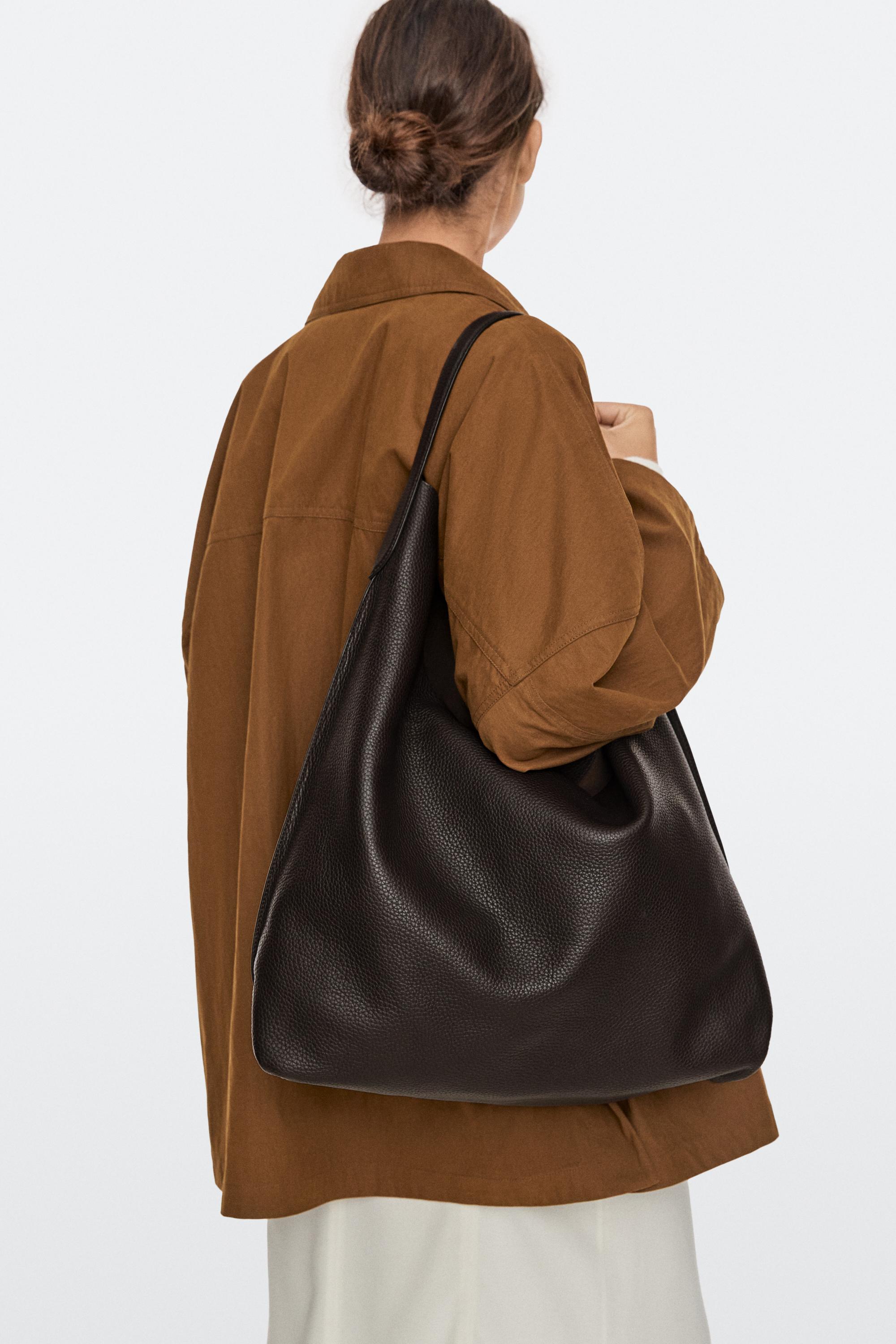 Sac porté épaule en cuir nappa
