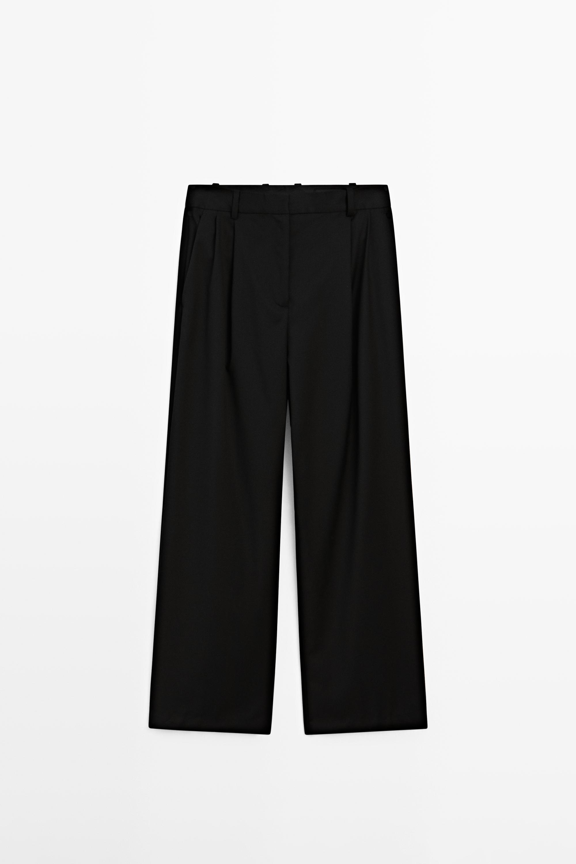 Extra fine wool pleated pants