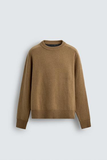 PULOVËR DY ANËSH ME LESH - Ngjyrë toke nga Zara