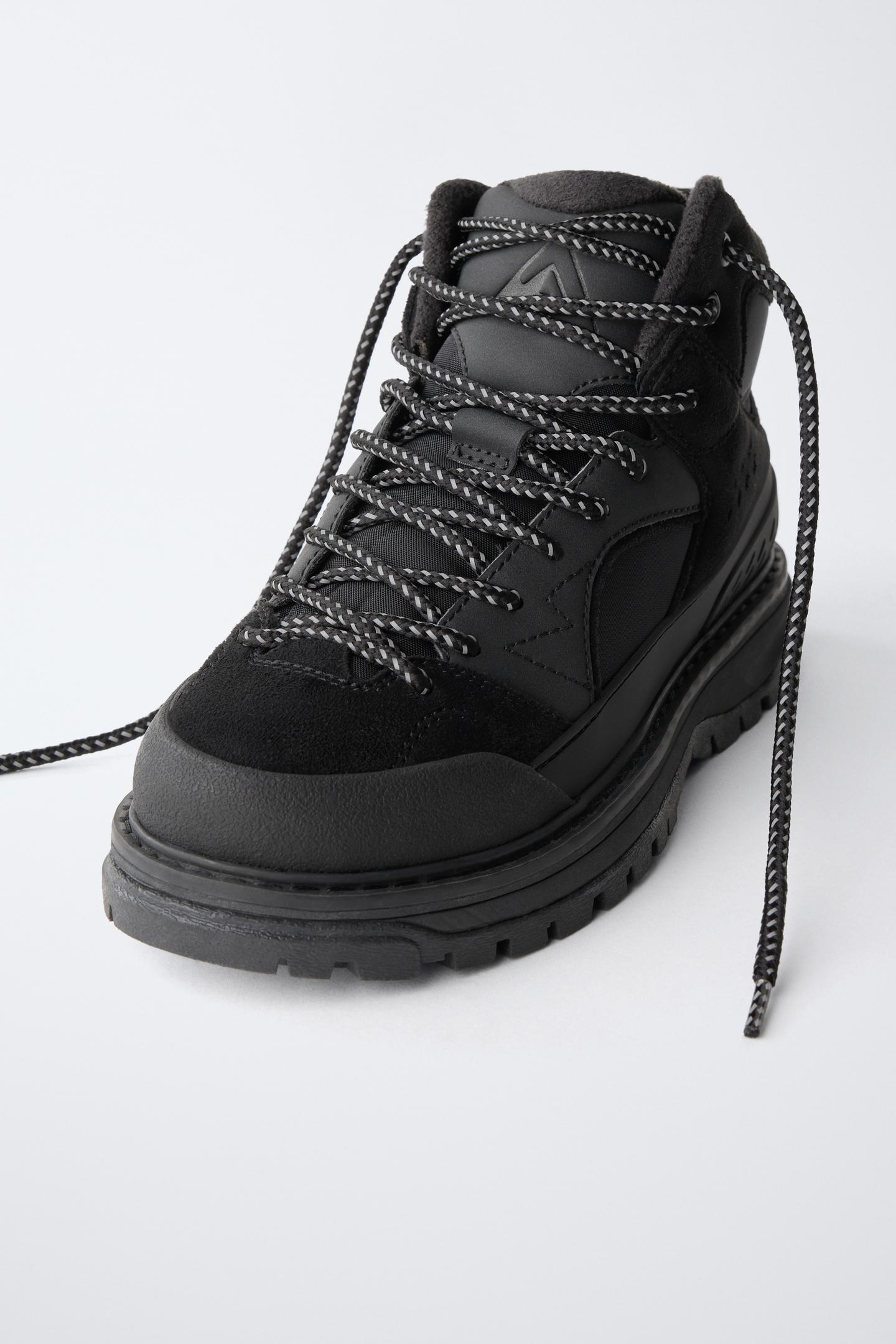 Детские ботинки Zara Technical Water Repellent Sporty Ankle, цвет: Чёрный — фото 3