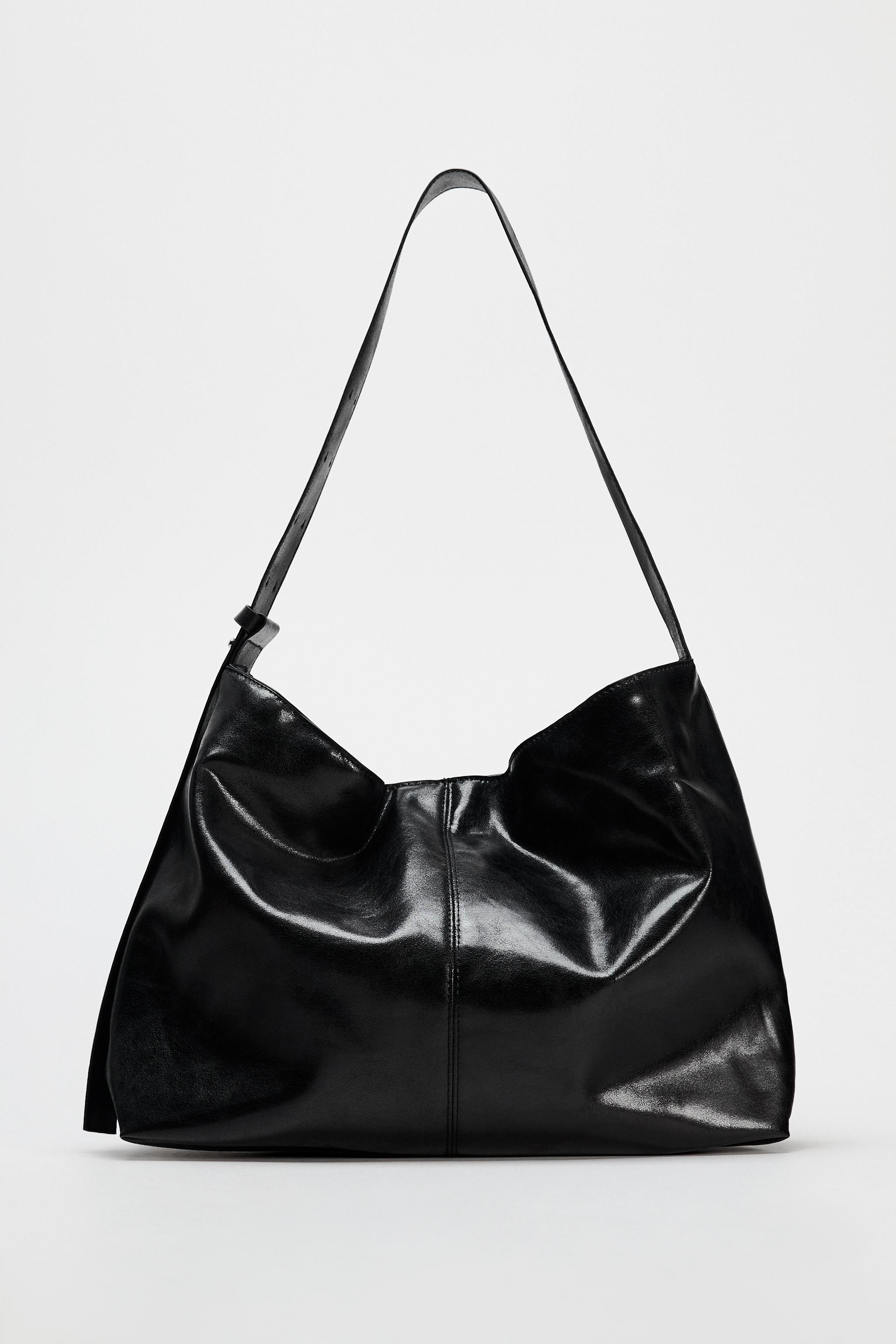 Zara leather shopper sale