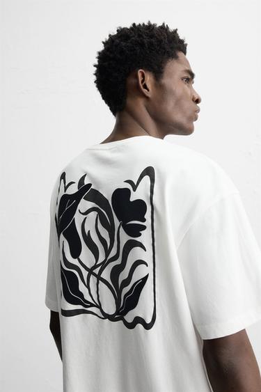 TEXTURE PRINT T-SHIRT - White by Zara - Image 5