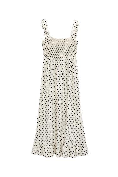 POLKA DOT PRINT MIDI DRESS