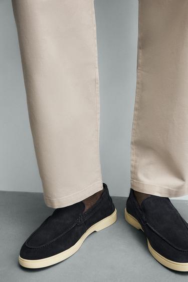 CASUAL LEATHER LOAFERS - Blue by Zara