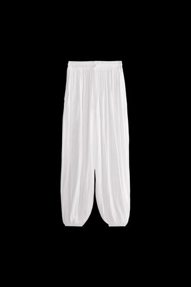 Zara COTTON PANTS - White - Image 0