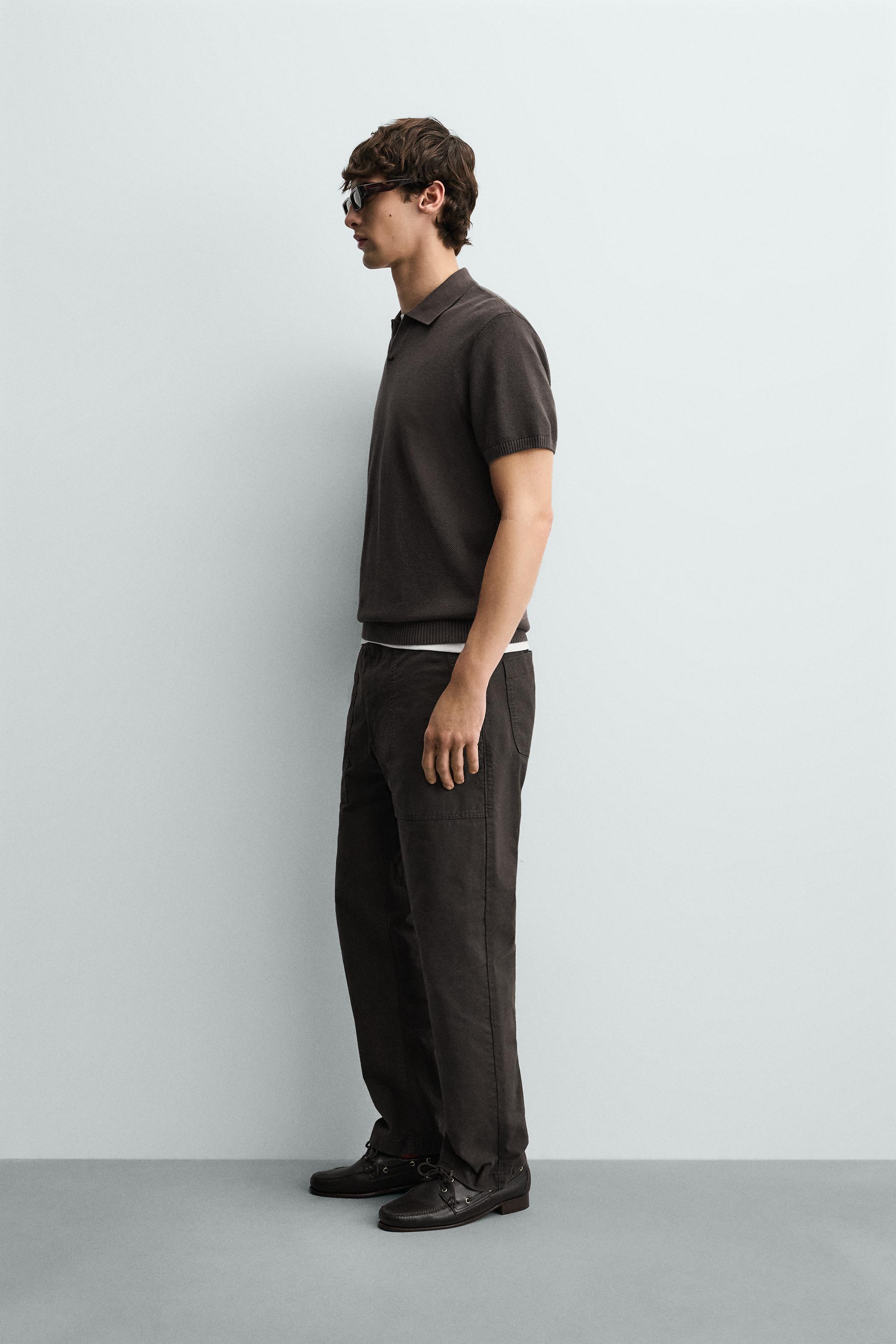 Мужские свитеры Zara REGULAR FIT TEXTURED KNIT POLO — фото 4