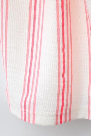EMBROIDERED STRIPED DRESS - Fuchsia by Zara - Image 3