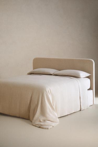 WASHED LINEN DUVET COVER (160 GxM²) - Light beige by Zara - Image 4