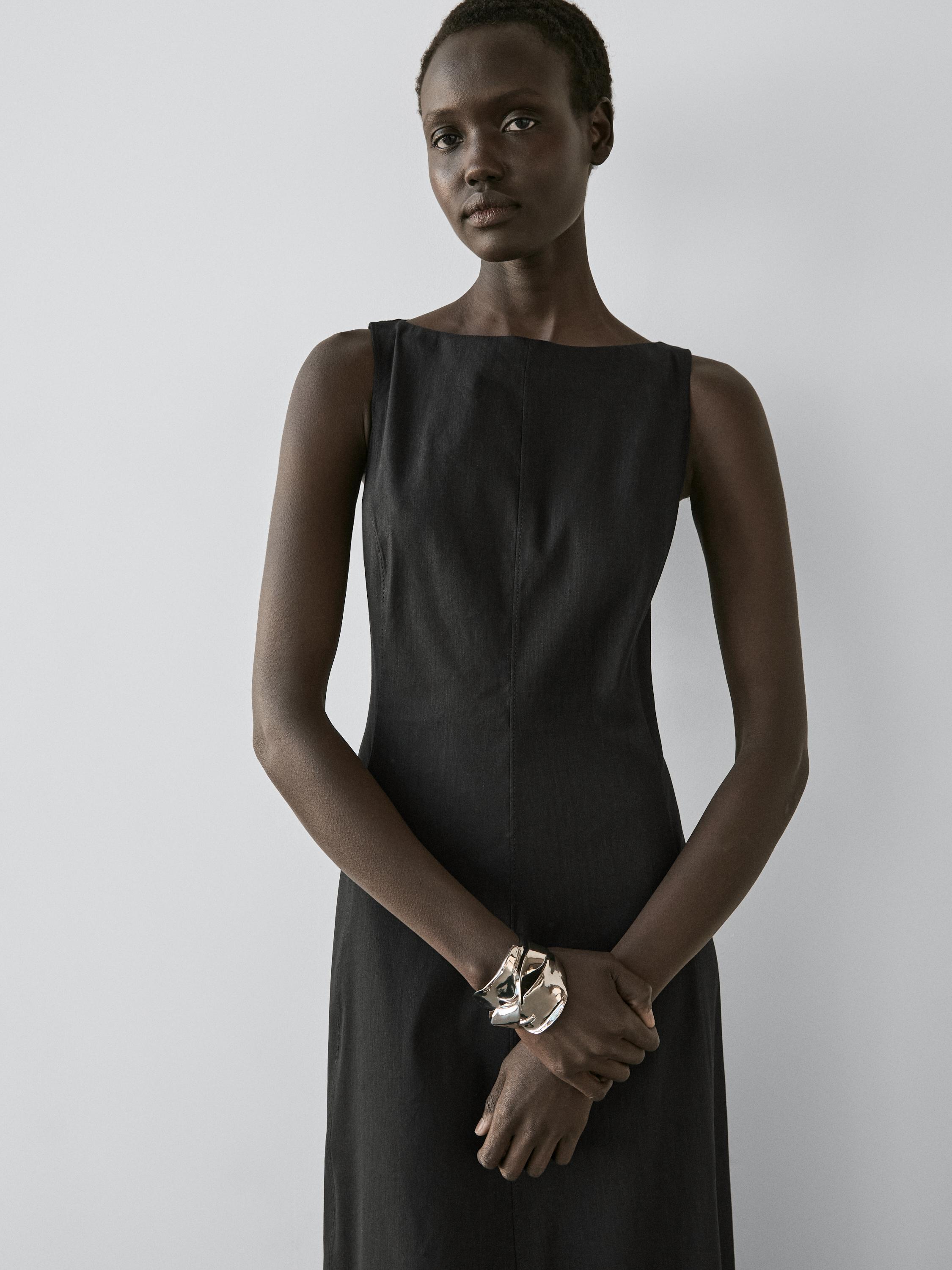 Robe longue fluide en lin