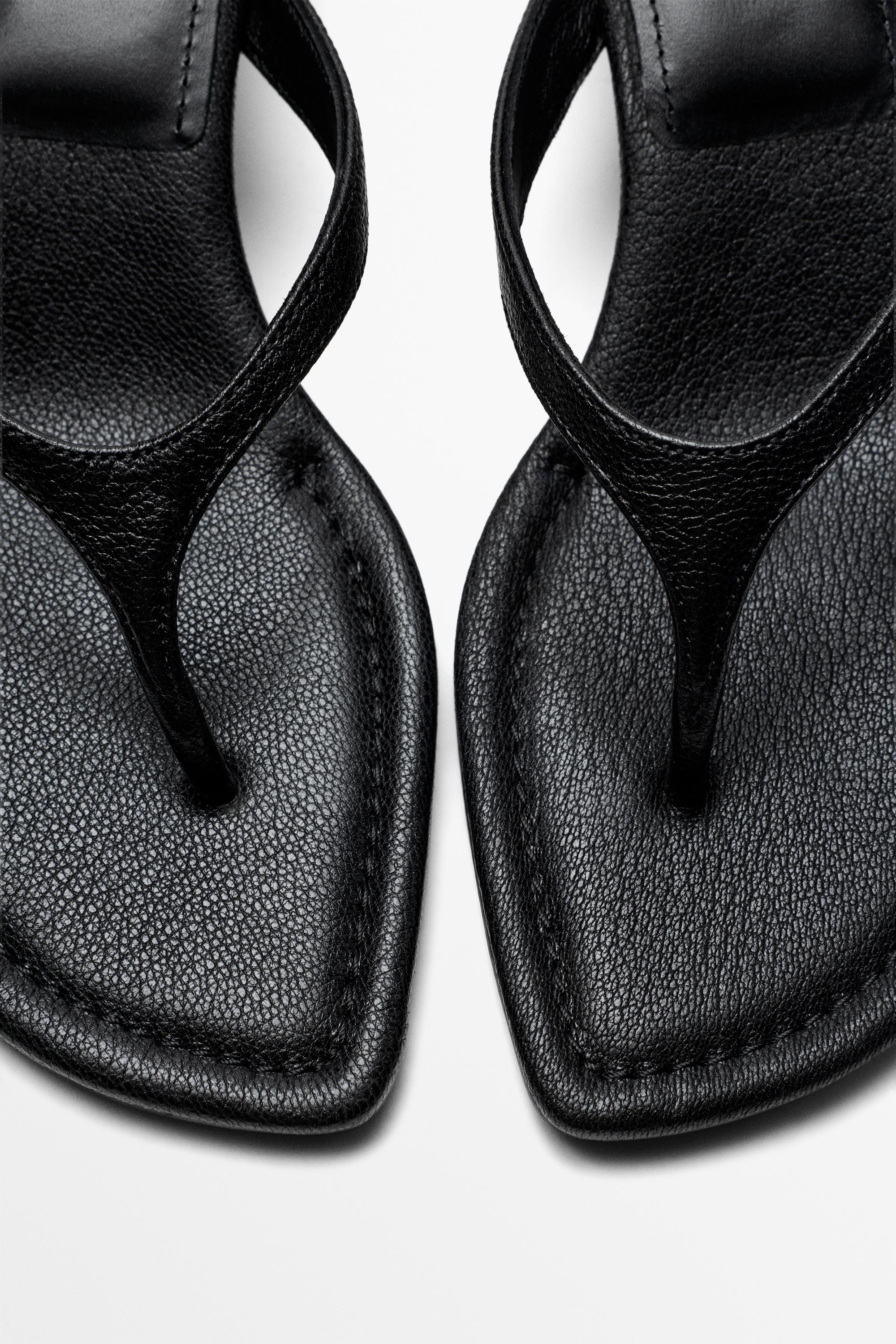 Leather heeled sandals