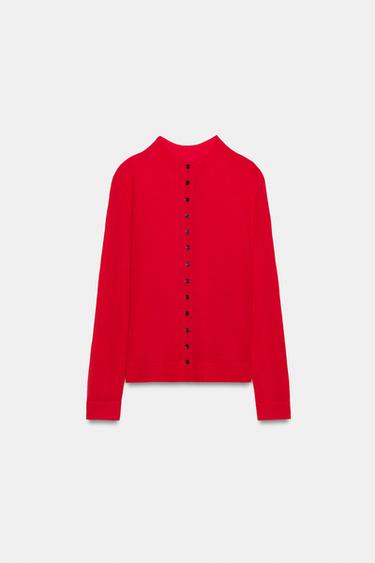 CHAQUETA PUNTO EXTRAFINO - Rojo de Zara