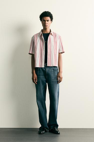 STRIPED BOXY FIT SHIRT - Pink by Zara