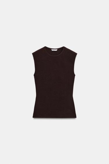 SLEEVELESS TOP - Brown by Zara - Image 5