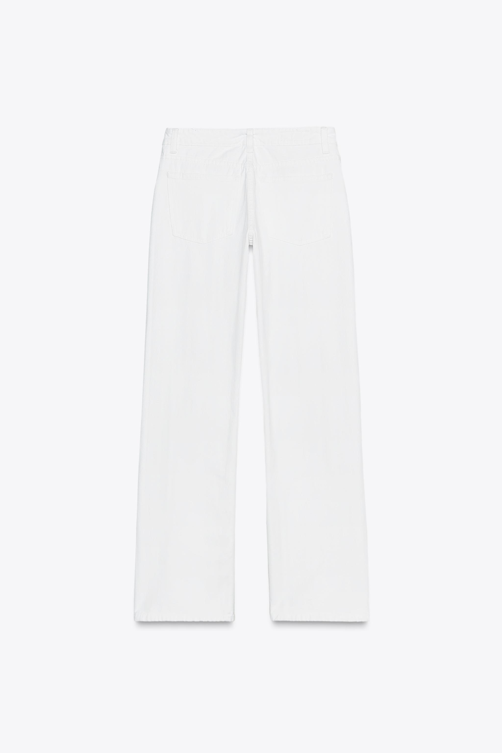 TRF LOW-RISE WIDE LEG JEANS - White | ZARA United States TRF LOW-RISE WIDE LEG JEANS - White | ZARA United States