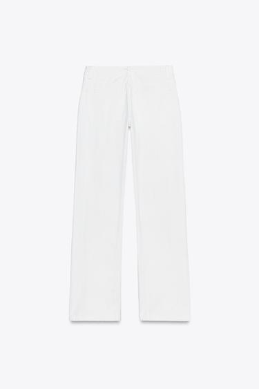 TRF WIDE-LEG LOW-RISE JEANS - White by Zara - Image 6