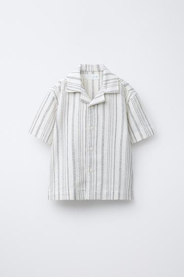 RUSTIC STRIPED BOWLING SHIRT - Ecru by Zara