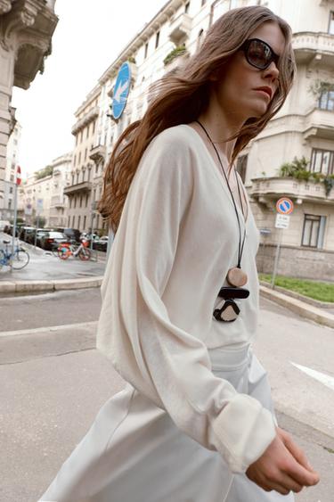 BUCKLE PAREO MIDI SKIRT - White by Zara - Image 7